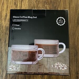 Glass Coffee Mug Set - Clear